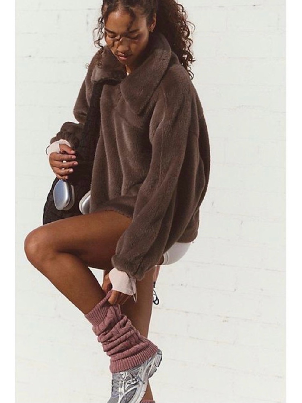 Free People Alpine Faux Fur Half-Zip
